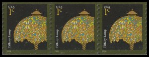 US 3758A American Design Tiffany Lamp 1c coil strip 3 MNH 2008