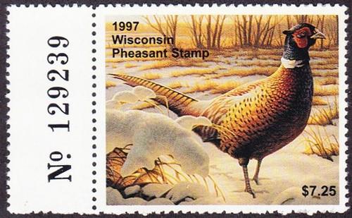 1997 Wisconsin Pheasant Stamp Mint Never Hinged VF