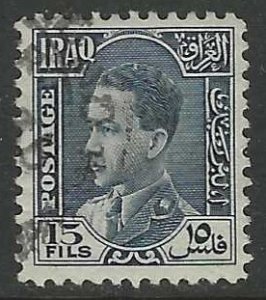 IRAQ 1934-38 15f Deep Blue KING FAISAL II Portrait Issue Sc 68 SG 179 VFU