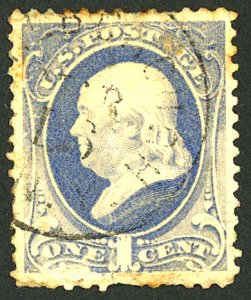 U.S. #206 USED LARGE CREASE DIST. BACK