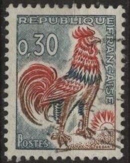 France 1024B (used) 30c Gallic cock (1965)