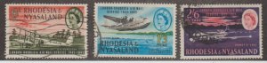 Rhodesia & Nyasaland Scott #180-181-182 Stamps - Used Set