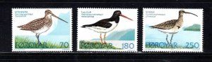 Faroe Islands stamps #28 - 30, MHOG, complete topical set, Birds