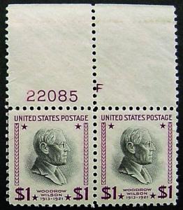 USA, Scott 832, Plate # Pair