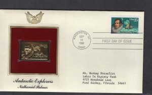 2386 Nathaniel Palmer, FDC PCS Gold Replica addressed