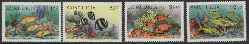 ST.LUCIA SG646/9 1983 CORAL REEF FISH MNH