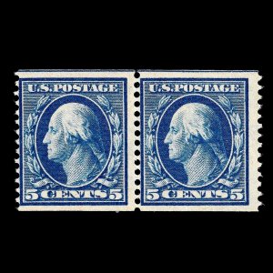 WCstamps: U.S. Scott #355 5c Coil Pair VG/F Mint OGnh 2024 Crowe Cert CV $1,500