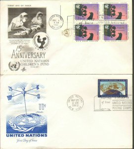 United Nations First Day Covers (7) ;  Various Subjects