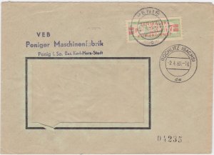 German DDR 1960 Rochlitz   official courier stamp cover r20179