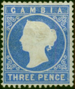 Gambia 1880 3d Pale Dull Ultramarine SG14bc Good MM (2)