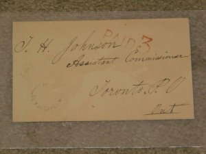 CANADA-STAMPLESS-WINGHAM, CW, TO TORONTO, ONT., PAID 3