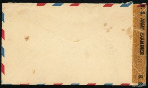 Hawaii Schofield Barracks APO #957 US Army Postal Service Airmail Cover WWII