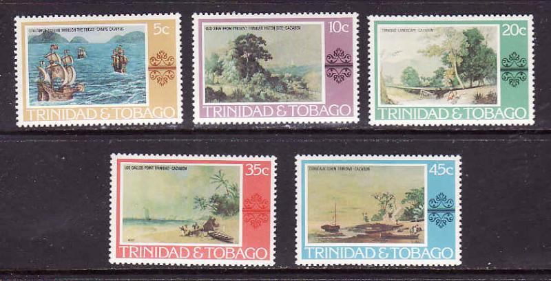 Trinidad & Tobago-Sc#262-6-unused NH set-Ships-Paintings-1976-