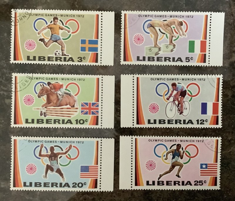 Liberia 1972  Scott  591-596 CTO -  20th Olympic Games, Munich