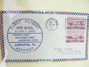 US Stamps 1959 Harrisburg PA Airmail Study In Book