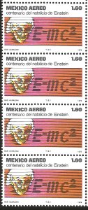 J) 1979 MEXICO, STRIP OF 4, ALBERT EINSTEIN (1879-1955), THEORETICAL PHYSICIST,