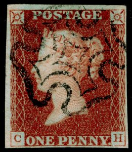 SG8, 1d red-brown PLATE 25, VFU. Cat £60. BLACK MX. CH 