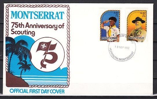 Montserrat, Scott cat. 487-488. 75th Scout Anniversary. First Day Cover.