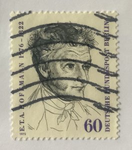 Germany, Berlin 1972 Scott 9N331 used - 60pf,  E.T.A. Hoffmann, writer