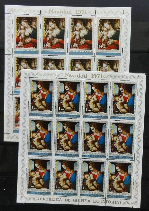 Guinea Ecuatorial 1971 Navidad Art Religion SET x 12 MNH(84 Stamps)Gu21