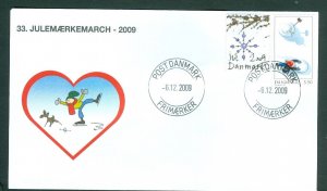 Denmark Cover. 2009. Dog,Skate.Post DK “Christmas Seal Walk # 33 Sc# 1448A. #03