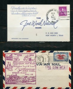 US POSTAL HISTORY OF STATE OF OKLAHOMA LOT OF 12 COVERS 1938-1960 AS SHOWN