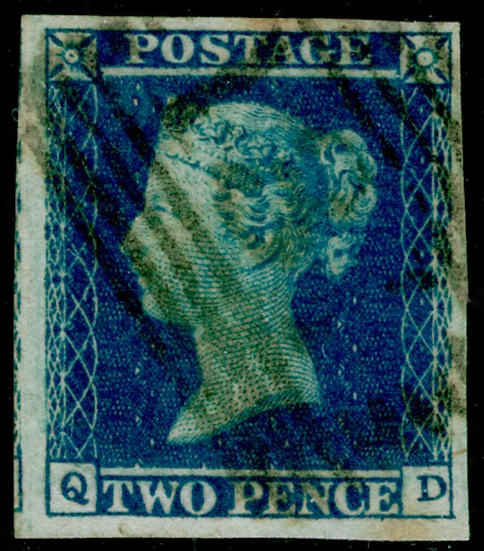 SG15aa SPEC ES16 2d violet blue PLATE 4, FINE USED. Cat £1800. RPS CERT. QD