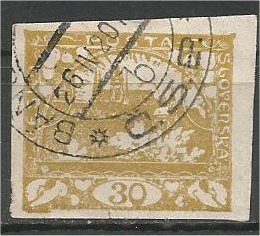 CZECHOSLOVAKIA, 1918, used 30h, Hradcany, Scott 6 Imperf