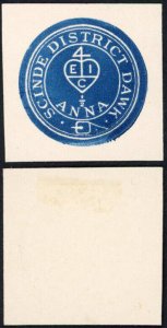 India Scinde Dawk 1/2a Blue Forgery