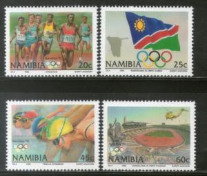 Namibia 1992 Barcelona Olympic Games Flag Runner Swimming Sc 718-21 MNH # 4267