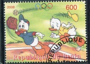 Benin 2008 DISNEY CHARACTERS Beijing Olympics 2008 1v Perforated Fine Used VF