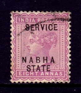 India (Nabha) - Scott #O11 - Used - Pencil/rev. - SCV $2.25