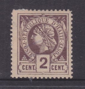 HAITI, 1882 perf. 2c. Purple on White, heavy hinged mint.