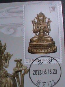 ​CHINA-2013 SC# 4119 MC100-STATUE OF MKANJUSRI BODHISATTVA-MNH-MC CARD VF