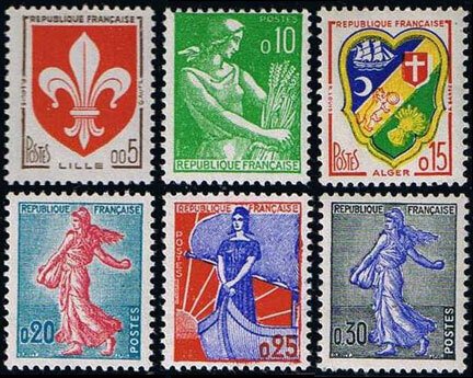 Scott #938-42a Arms and Sower MNH