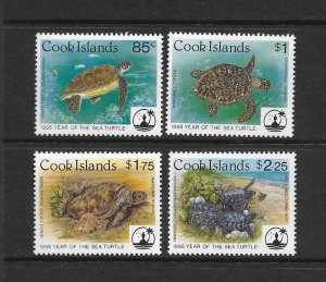 COOK ISLANDS #1199-1202 TURTLES MNH