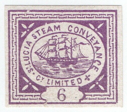 (I.B) St Lucia Cinderella : St Lucia Steam Conveyance 6d