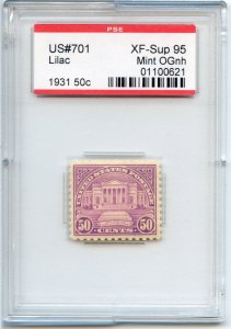 US SCOTT #701 MINT-XF-SUP-OG-NH GRADED 95 PSE ENCAPSULATED (9/16/24 GP)