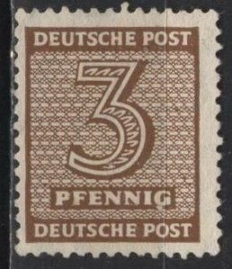 Germany (West Saxony) 14N1 (unused?) 3pf numeral, brn (1945)