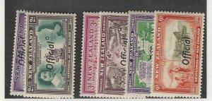 New Zealand, Postage Stamp, #O78-O79, O81-3, O85 Mint LH, 1940 Official