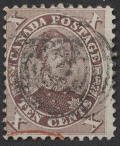 Canada #17 10c Prince Consort Brown Lake Shade Perf 12 VG Target Cancel