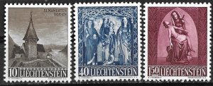 Liechtenstein # 317-319  Christmas - Chapel  1957  (3) Mint NH