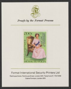 UPPER VOLTA 1978 CORONATION ANNIV imperf proof mounted on Format I...