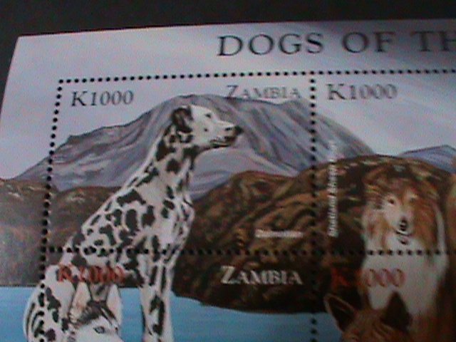 ZAMBIA- WORLD FAMOUS LOVELY DOGS MNH-S/S VF LAST ONE WE SHIP TO WORLD WIDE