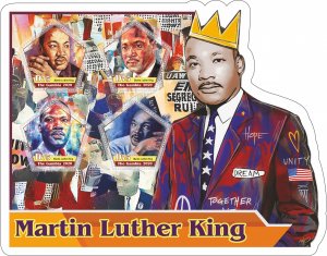 Stamps. Martin Luther King 2020 year 1+1 sheets perforated Gambia