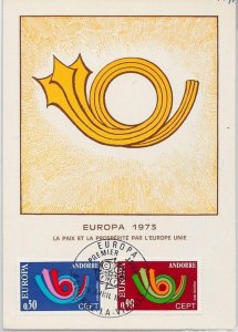 56899 - ANDORRA - POSTAL HISTORY: MAXIMUM CARD 1973 - EUROPE CEPT-