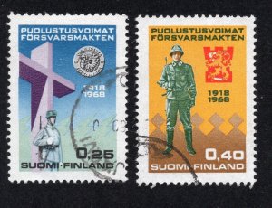 Finland 1968 25p & 40p National Defense, Scott 472-473 used, value = 80c