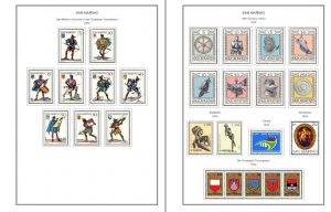 SAN MARINO STAMP ALBUM PAGES 1877-2011 (256 color illustrated pages)