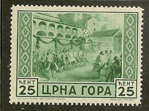 Montenegro   Scott 2N37     Folk Dancing       MNH