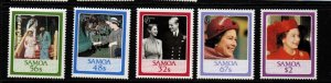 SAMOA SG726/30 1986 60th BIRTHDAY OF QUEEN ELIZABETH  MNH